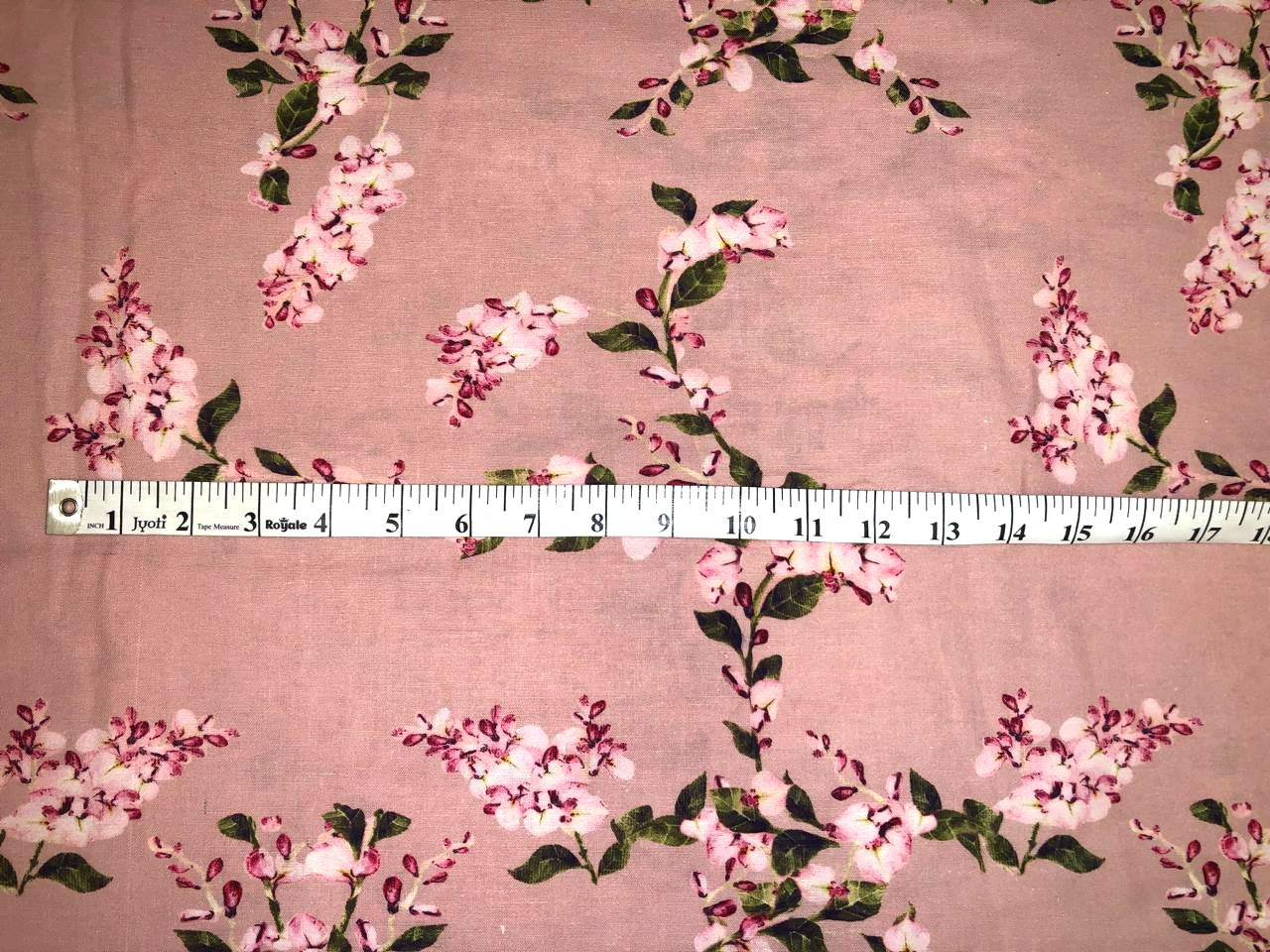 Linen Print onion pink  floral print [18360]