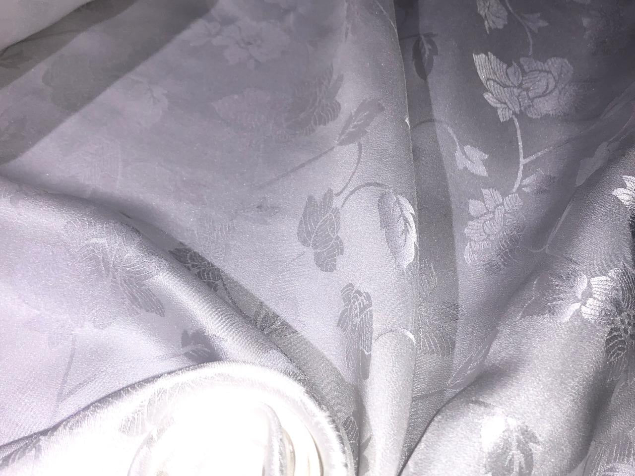 Silk  Satin JACQUARD IVORY WHITE 44" wide available in abstract,floral,roses,waves and triangles jacquard  designs