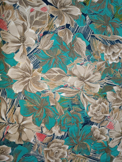 Premium Viscose Rayon fabric with foil print 58" wide available in four colors