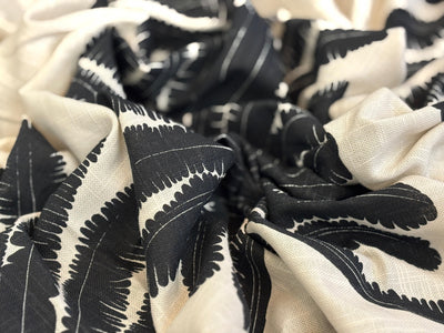 100% Cotton ivory with palm tree  print on border 56" wide [18282]