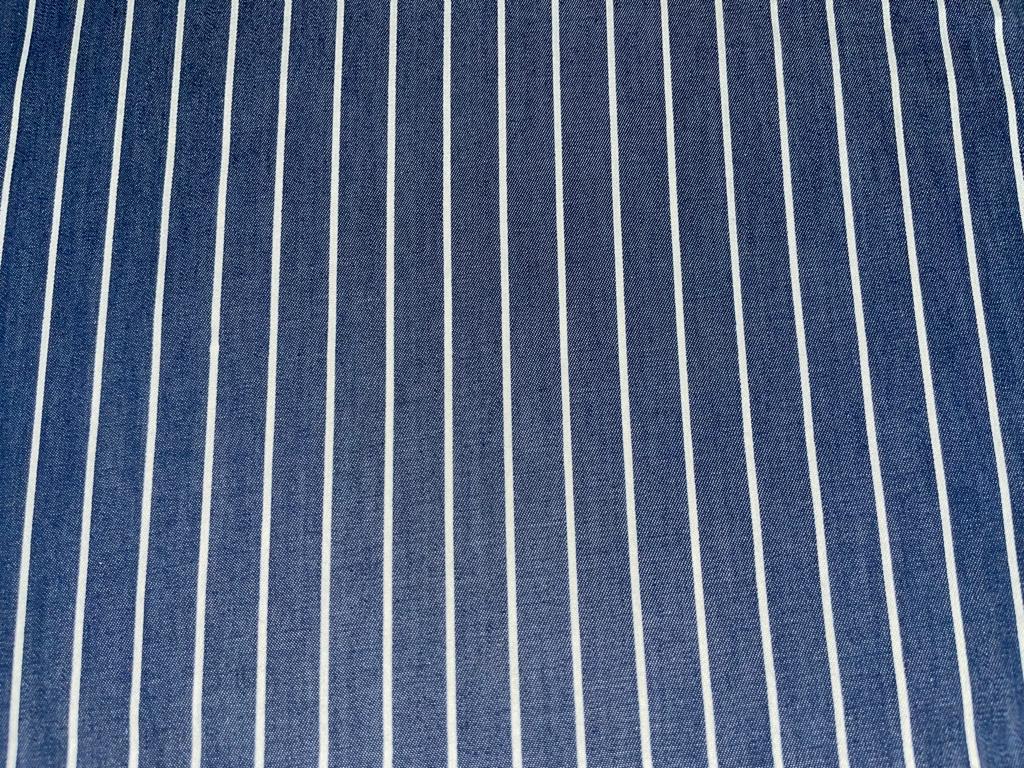 100% Cotton Denim  STRIPE Fabric 58" wide available in two shades dark denim/light denim(13064/65/15356)