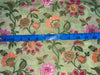 Silk Brocade fabric available in two colors Beige and green with multi color floral and metallic gold 44" wide BRO891[4&5]