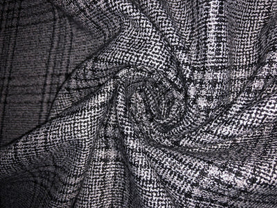 Light weight Suiting plaids TWEED Fabric 58" available in 5 colors BLACK WHITE DARK, RED BLACK, BEIGE BROWN, BLACK WHITE LIGHT,BLUE WHITE[15647-15650/15655]