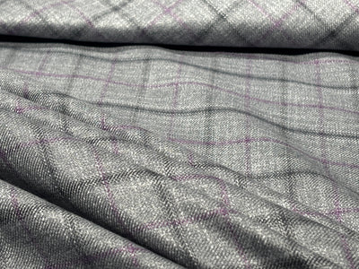 Suiting Huddersfield blend — 100% bamboo available in 2 colors Grey with a dash of purple and blue with mustard[17755/56]