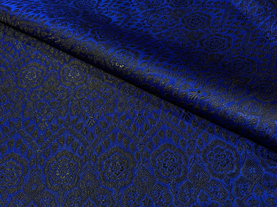 Brocade Fabric 44"~wide  ROYAL BLUE AND BLACK BRO823[4]