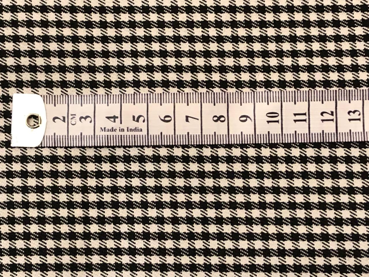 SUITING PLAIDS POLYESTER VISCOSE 58"hounds tooth available in 2 sizes 3 mm and 4 mm [18318/19]