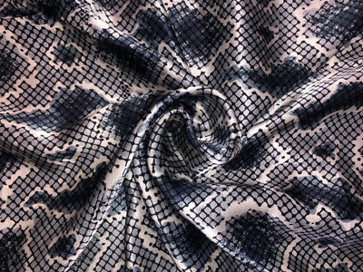 100% Pure Silk Satin 80 grams 54"Wide Fabric abstract print  available in 2 colors black and brown  [18285/86]