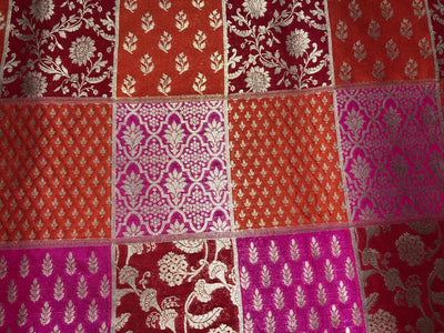 Silk Brocade fabric multi colors of  jacquard BRO1071 available in 8 different color combinations[BRO1071[]