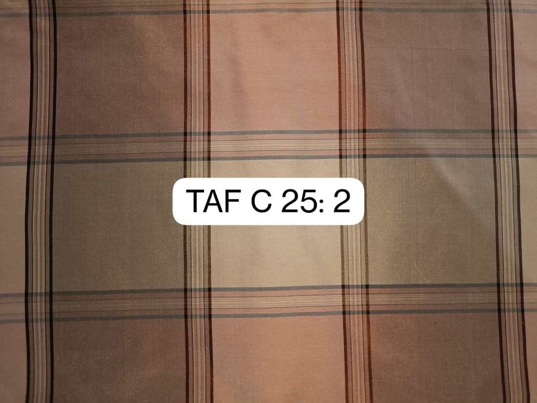 SILK TAFFETA FABRIC Light pastel colour plaids 54&quot; wide TAF#C25[2]