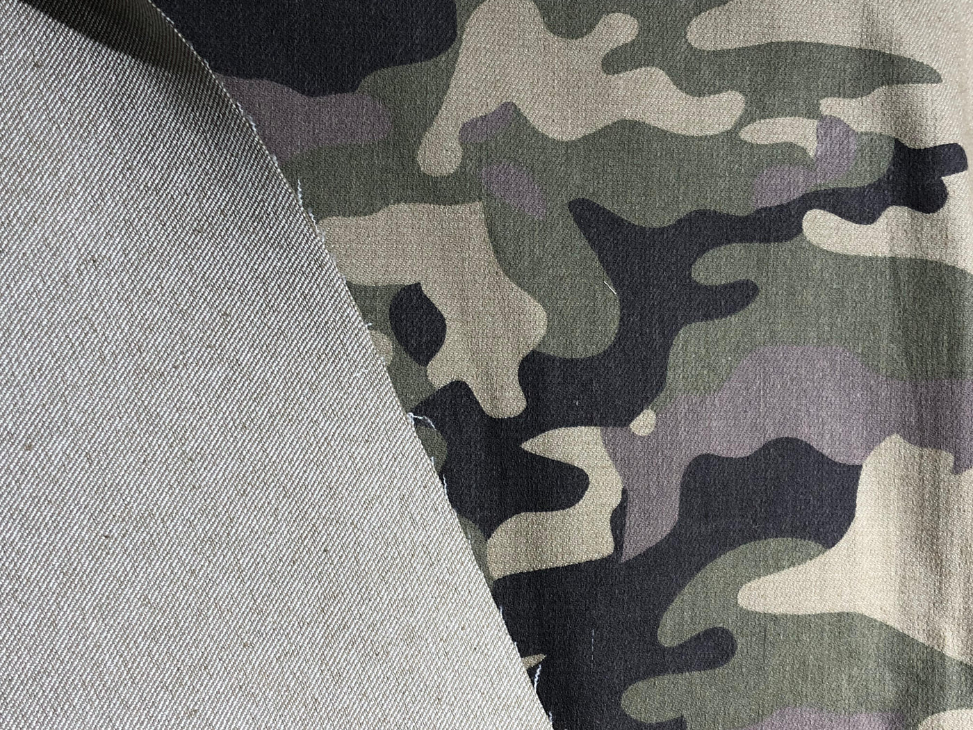 100% Cotton Denim  Fabric 58" wide army print [17556]