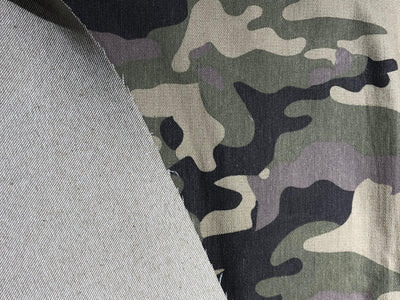100% Cotton Denim  Fabric 58" wide army print [17556]