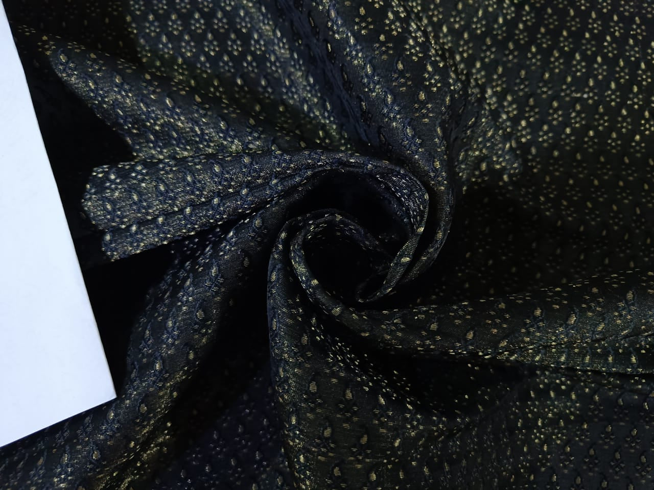 BROCADE FABRIC BLACK X METALLIC GOLD COLOR 44" wide BRO246[6]