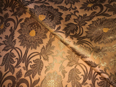 Brocade  Metallic GOLD fabric 44 inch wide available in 8 colors  silver grey,mint green,silver blue,lilac, rose pink,blue,peach and sea green BRO1010
