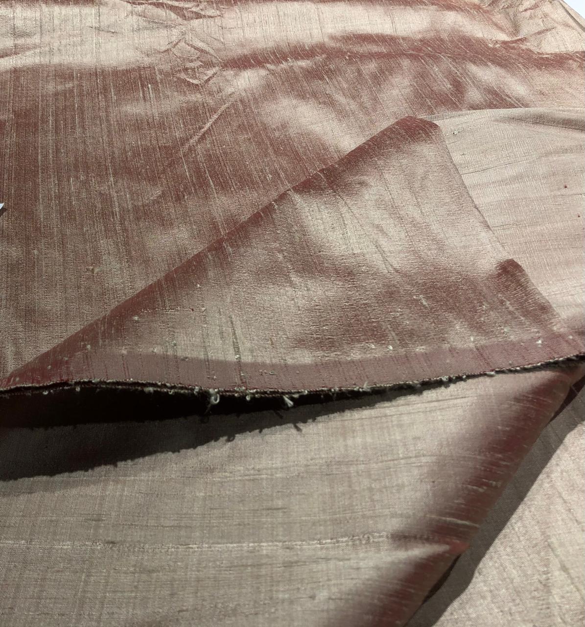 100% Pure silk dupioni fabric red x cream  color 54" wide with slubs MM129[1]