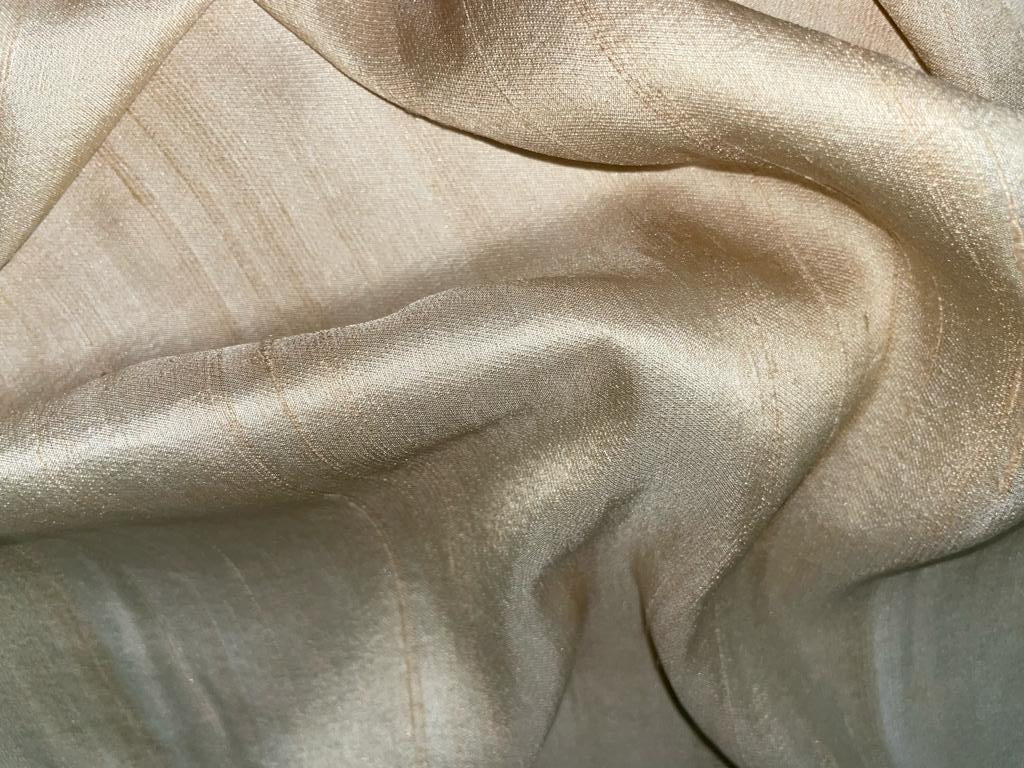 100% TUSSAR GEORGETTE SATIN SILK NATURAL COLOR FABRIC 44