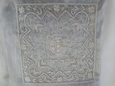 ZARDOSI EMBROIDERED SILVER MOTIF 10" X `10" available in 5 designs