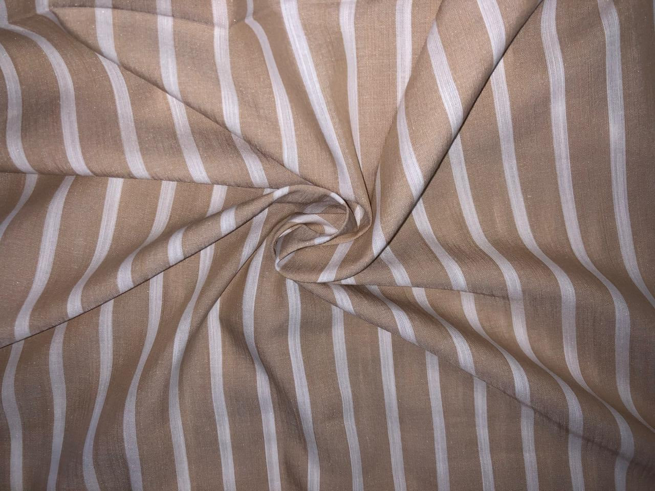 100% Cotton Poplin 58" wide  stripes available in 2 colors beige and chocolate brown[17811/812]