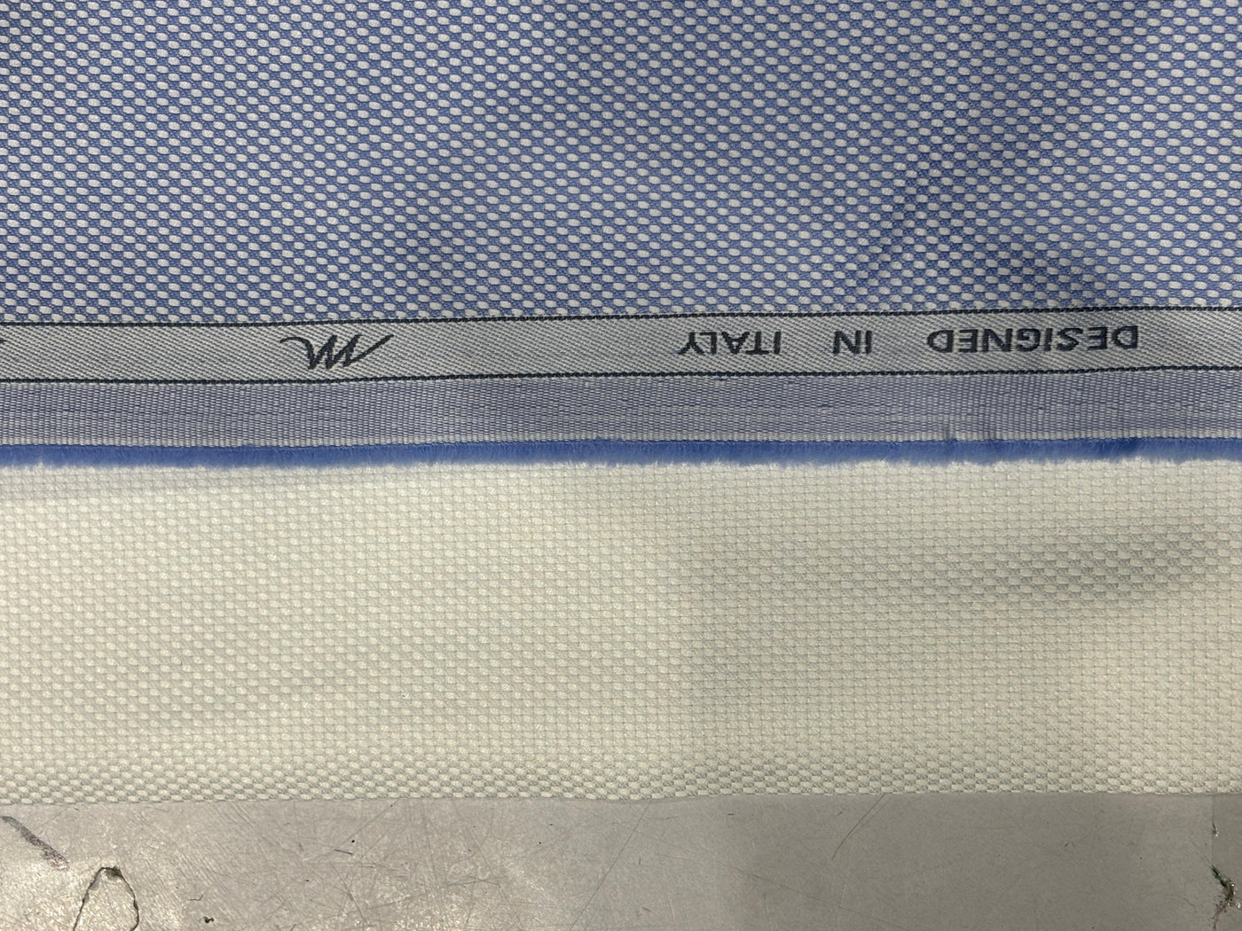 100% Superfine Giza Cotton Italian  MONTI Shirting ,Pre Shrunk dobby 58" wide available in 2 colors white and powder blue [17782/83]