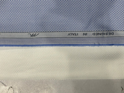 100% Superfine Giza Cotton Italian  MONTI Shirting ,Pre Shrunk dobby 58" wide available in 2 colors white and powder blue [17782/83]