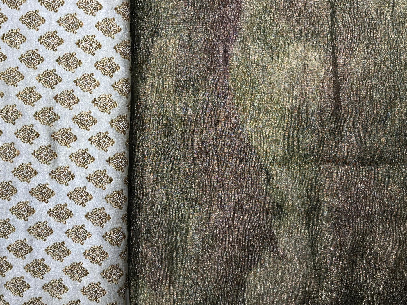 Tissue Crushed shaded ,shades of green pink and gold [17801]