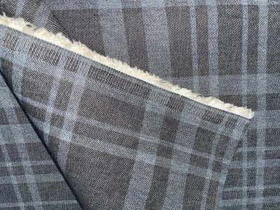 100% Cotton Denim Plaids Fabric 58" wide available in  [ NAVY PLAIDS / /CREAM PLAIDS/] [15067/69/15348/49]