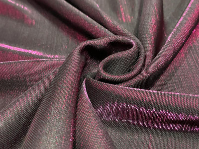 METALIC LYCRA PINK X BLACK COLOR FABRIC 58" Wide [15502]