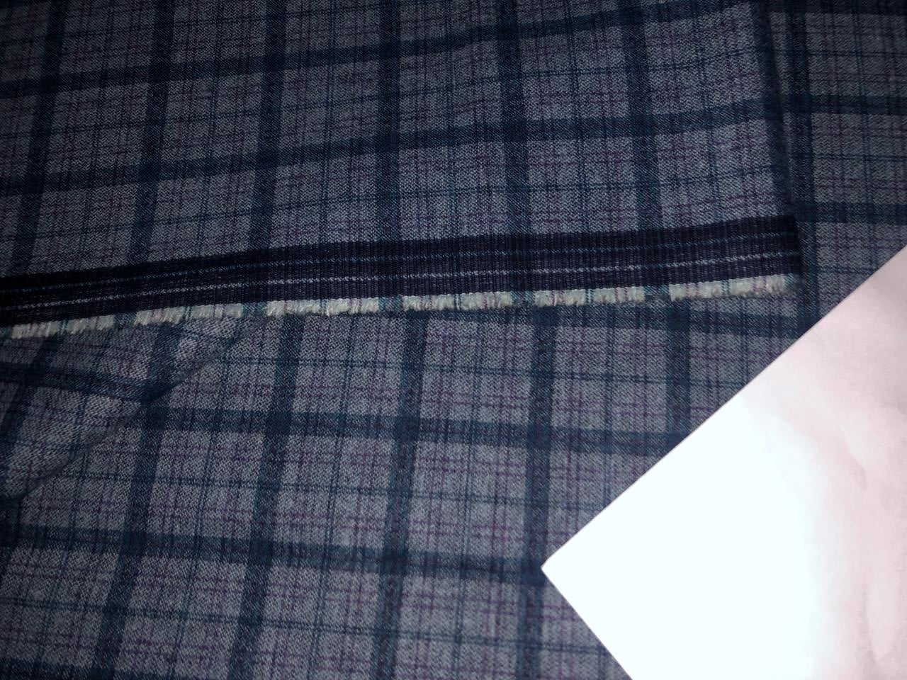 100% Cotton Denim Fabric 58" wide REVERSABLE available in 2 colors red and blue plaids with a solid denim blue reverse AND a blue purple plaid with a solid blue reverse with a [15747/48]