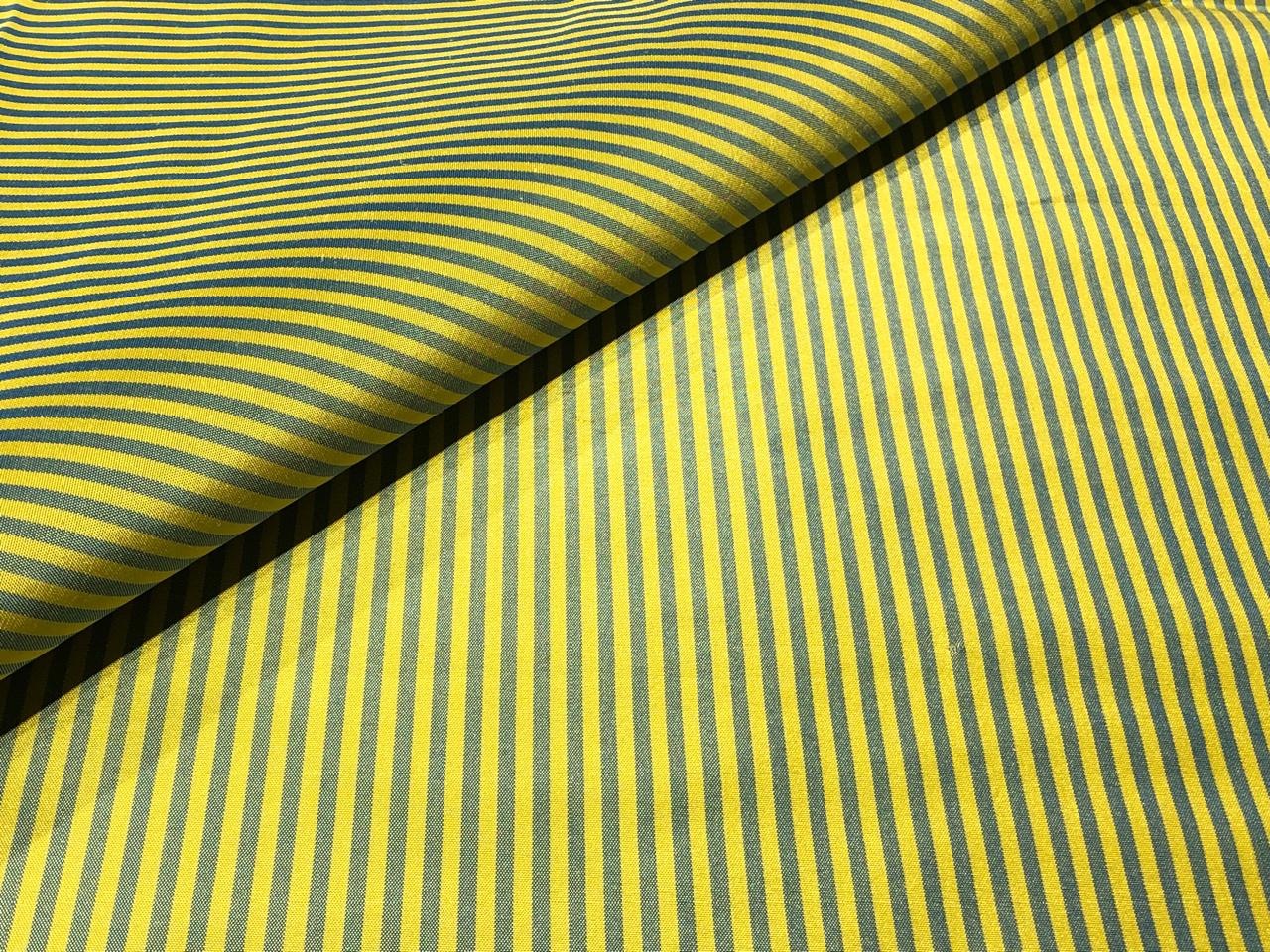 PURE SILK Dupioni FABRIC  54"wide STRIPE NEON GREEN AND BLUE STRIPE SINGLE LENGTH 4.20 YARDS  AND 3.80 YARDS DUPCUTS1