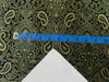 Silk Brocade Fabric Metallic Gold,Green & Black color 34" wide BRO273[3]