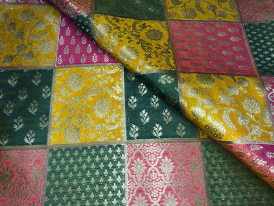 Silk Brocade fabric multi colors of  jacquard BRO1071 available in 8 different color combinations[BRO1071[]