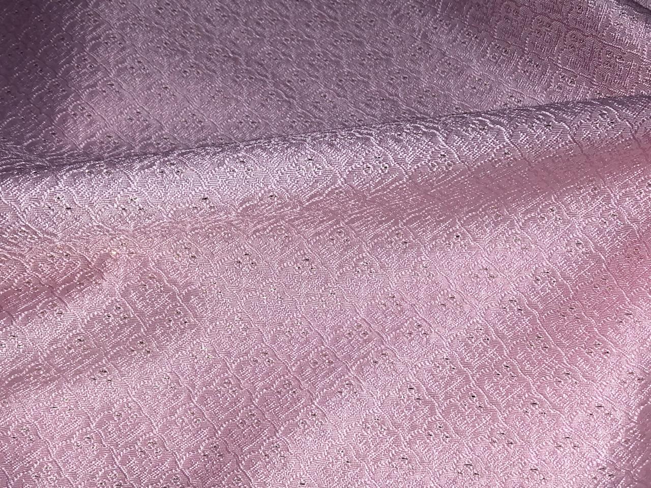 Silk Brocade fabric motifs with subtle lurex in 2 different colors white ivory and baby pink BRO1098[3/4]