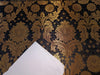 Silk Brocade Fabric Black x metallic gold color 44" wide BRO709[1]