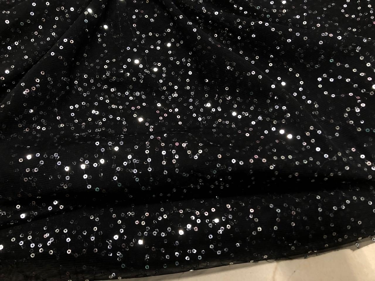 NET fabric with silver sequins 44" wide [18388]