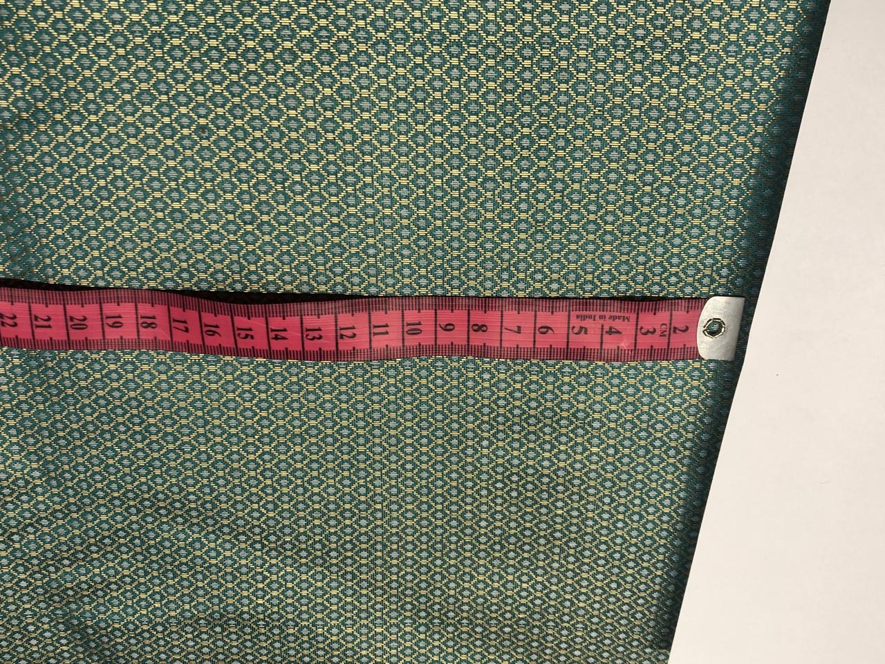 Silk Brocade fabric teal and subtle gold motif BRO1080[2]