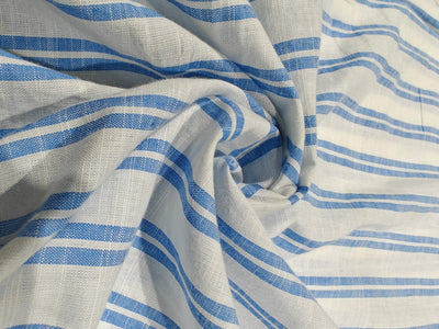 100% Cotton STRIPES  58" wide available in 4 colors MANGO/WHITE,DENIM BLUE/WHITE/WHITE WITH 2 BLUESTRIPE AND WHITE WITH BLUE PIN STRIPE