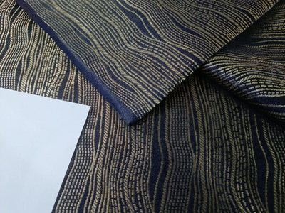 Brocade fabric metallic gold abstract lines 44" wide BRO893[4/5]available in 2 colors navy and mustard gold