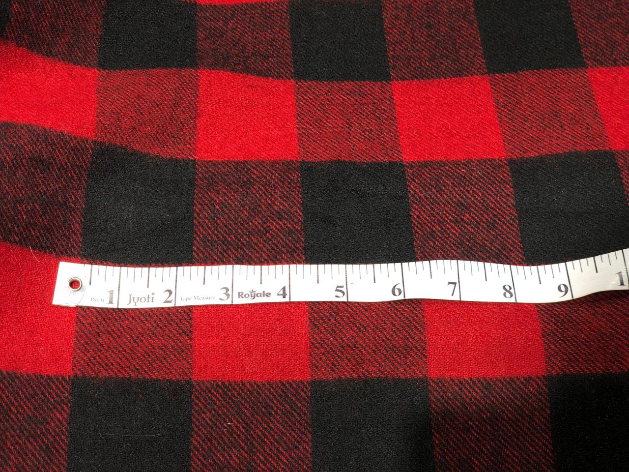 100% Wool Fabric Red and Black plaids [17724]