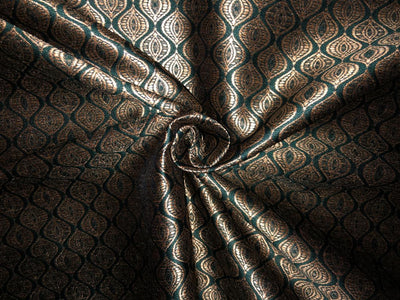 Silk Brocade fabric 56"green and subtle metallic gold  jacquard BRO1062[4]