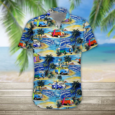 100% Cotton Linen  56" wide resort wear palm, surf board ,car  print [17289]