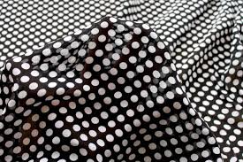 Polyester Georgette Print POLKA DOT available in black with white dots and white with black dots  44"[18258/59]