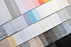 Sample book of 100 dyeable fabrics with shade card
