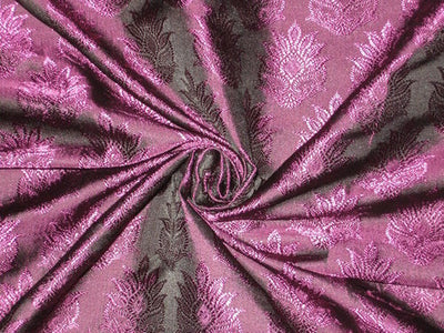 Silk Brocade Fabric Aubergine with Black Shot 44" wide BRO145[6]
