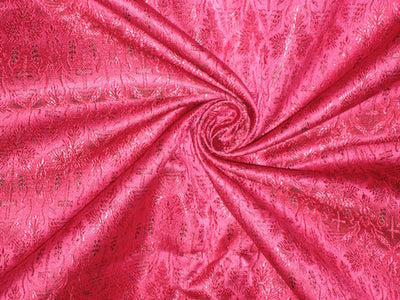 Silk Brocade Vestment Fabric Pink &amp; Black BRO151[2]