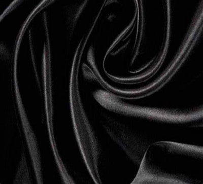 100% Silk Satin fabric 54" wide JET BLACK 200 gms [53.34 momme]