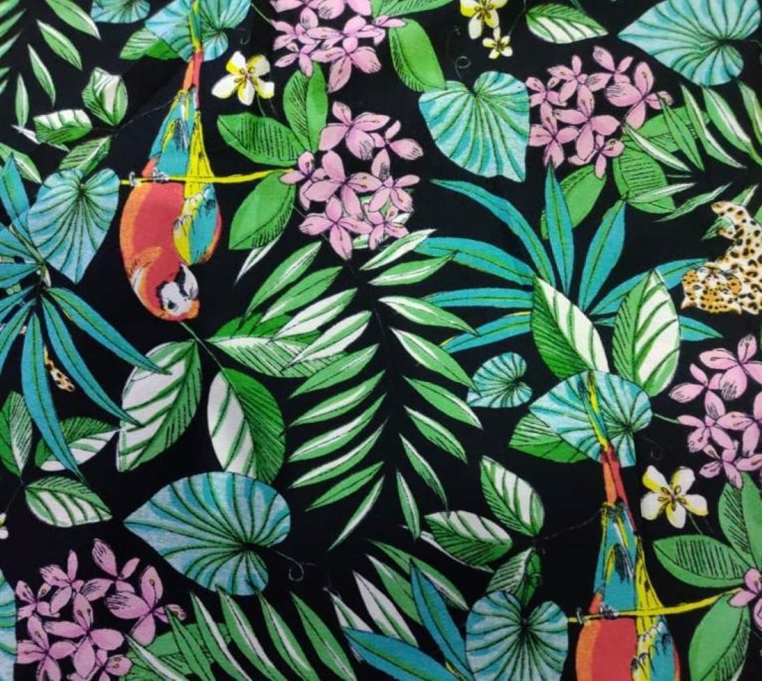 Crepe jungle print fabric ~ 44&quot; wide