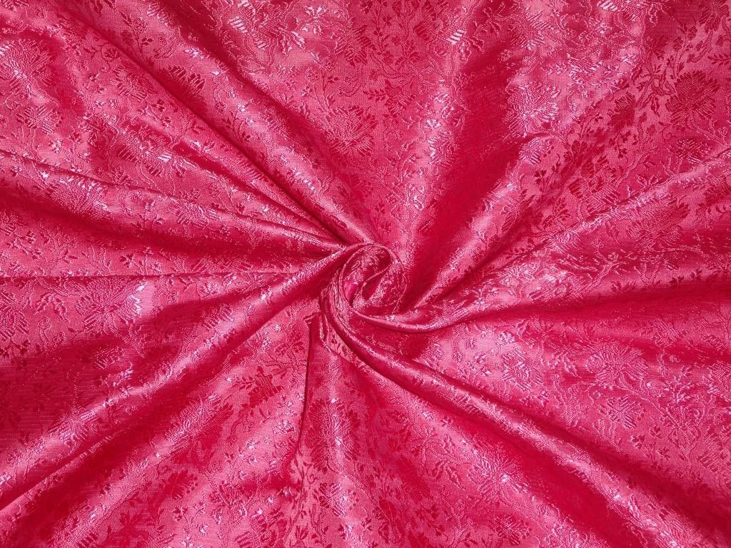 SILK BROCADE FABRIC Pink 44&quot;