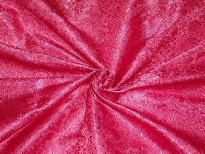 SILK BROCADE FABRIC Pink 44&quot;