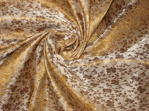 Silk Brocade fabric Golden Brown Colour 44&quot;BRO24[5]