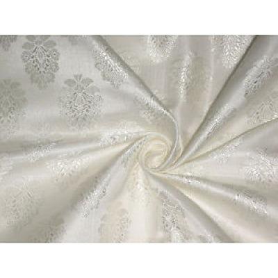 Silk Brocade fabric Ivory Colour