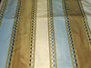 100% silk taffeta fabric brown and blue color with gold ribbed jacquard stripes 54" wide TAFNEW#S4